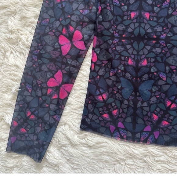 Ted Baker Women's Kaleidoscope Mesh Long Sleeve Top - Pink and Purple Butterfly - Picture 3 of 4